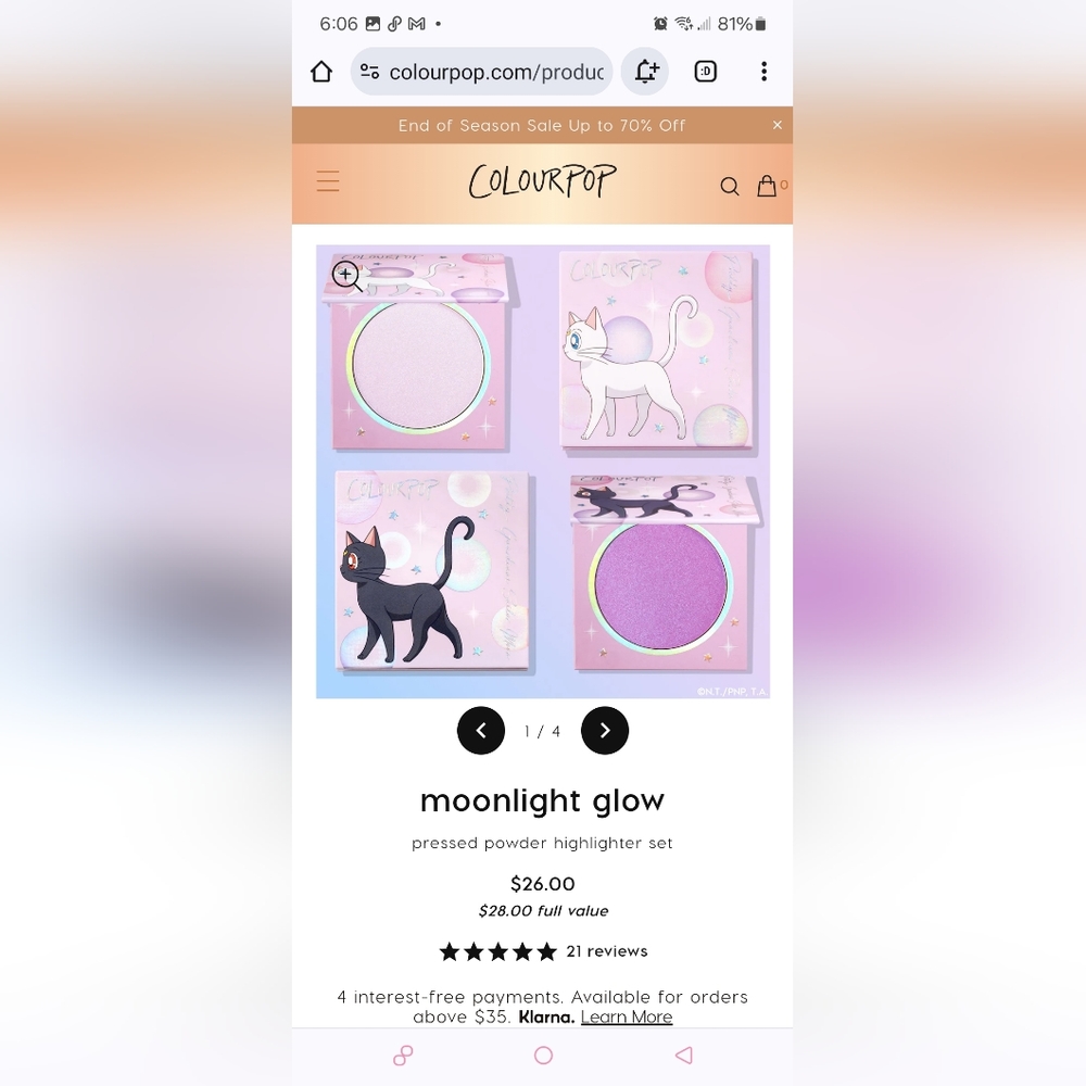Colourpop Moonlight Glow Pressed Powder Highlighter Set Moonlight Moon Kingdom - Picture 3 of 9